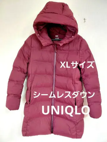 XL 사이즈 새상품급 UNIQLO 심리스 다운 다크 레드