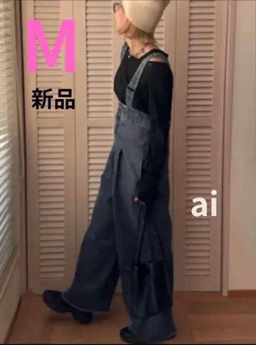 [ 새상품 ] 시마무라 ai 데님 살로펫 M 사이즈 중청 블루