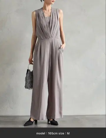 스트레이트 팬츠 올인원 파티 드레스 그레이