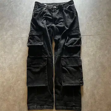 archive ZARA grunge cargo pants black