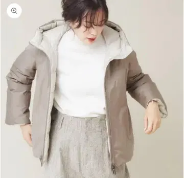 칼리테 후드 부착 다운 자켓 리버서블