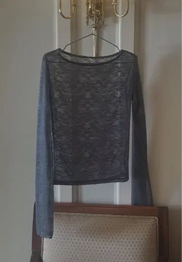 draw drawersLace long Tee(gray)