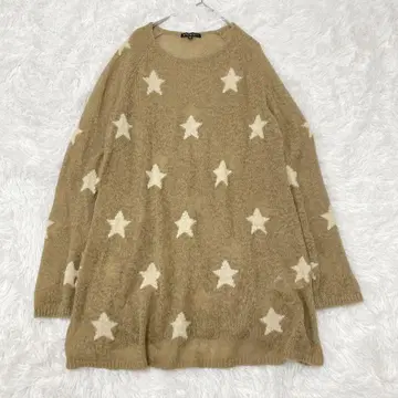 To b by agnes b 별 패턴 니트 원피스풍 베이지