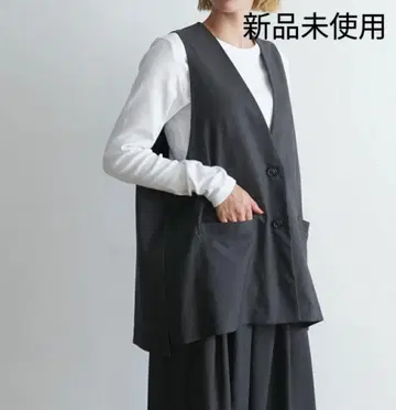 미사용 새상품 mizuiro ind 딥 V넥 와이드 베스트