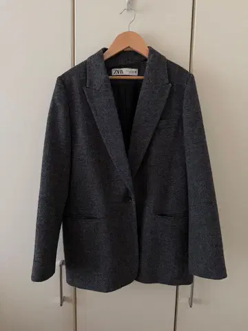 ZARA 그레이 헤링본 블레이저