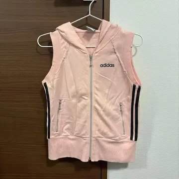 adidas 핑크 슬리브리스 후디 사이즈 12