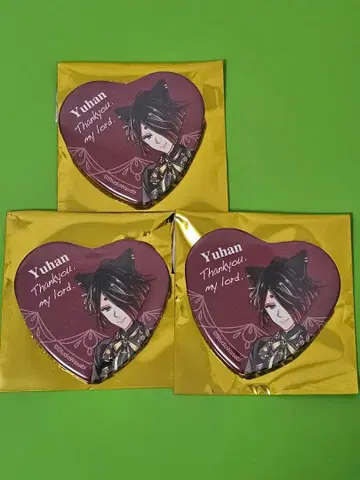 악마 집사와 검은 고양이 아쿠네코 난자타운 하트형 캔뱃지 유한 3