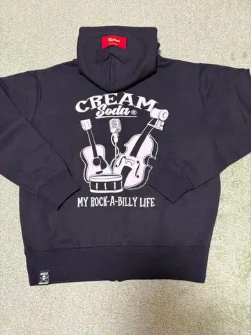 핑크 드래곤 크림 소다 ROCK LIFE 지퍼 후드티 (M) 블랙 새상품