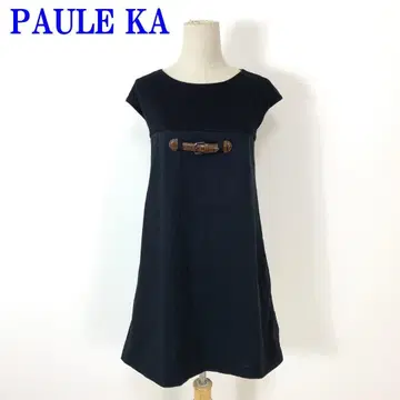 폴카 슬리브리스 원피스 블랙 코튼 면 36 C3801