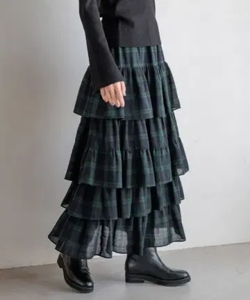 LOWRYS FARM 타탄 체크 캉캉 스커트 F