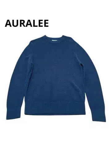 AURALEE 오라리 쿨넥 코튼 니트 스웨터 두꺼운 원단 남녀 착용