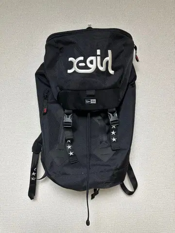 x-girl 블랙 백팩 캡 수납 가능