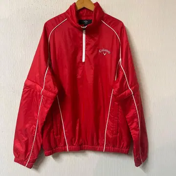 캘러웨이 충전솜 하프 지퍼 자켓 사이즈 L 레드 소매 탈부착 가능 남성용