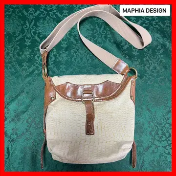 [ MAPHIA DESIGN ] 숄더백 가죽 악어 무늬 패턴 베이지 계열