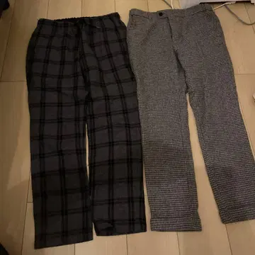 BEAMS 울 하운드투스 체크 & 체크 무늬 슬랙스