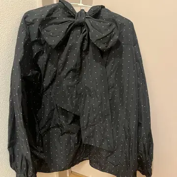 [마차트] 2way 도트 보타이 블라우스 볼륨 슬리브