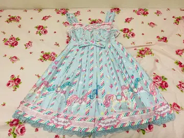 엔젤릭 프리티 오버롤 스커트 머리띠 오버니