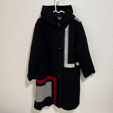 aino 아이노 핀란드제 울 코트 후드 빨간색 M~L 블랙