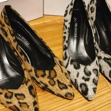 레오파드 무늬 스틸레토 펌프스