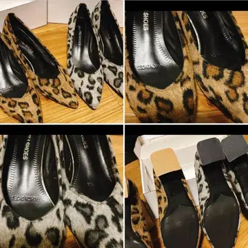 레오파드 무늬 스틸레토 펌프스 x 2켤레 세트