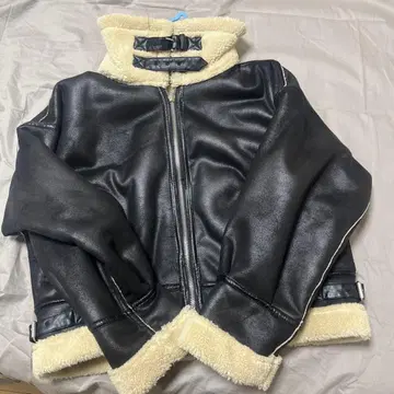 가죽 보아 무스탕 코트