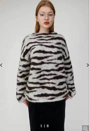 새상품 moussy 애니멀 무늬 니트 제브라