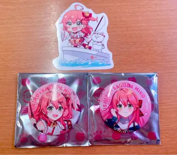 스시로 사쿠라미코 캔 배지 2개 피크 1개