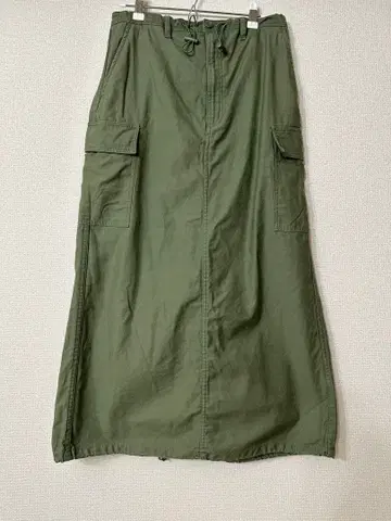 카고 스타일 올리브 그린 롱 스커트