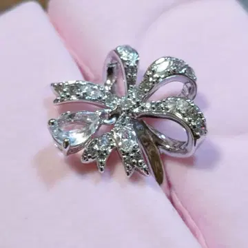 [Swarovsky] 리본 모티브 반지 사이즈 58