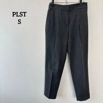 플라스테 스트라이프 패턴 팬츠 그레이 S 고급 오피스 캐주얼