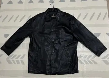 블랙 가죽 자켓 버튼식 긴팔