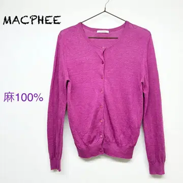 맥피 투모로우랜드 핑크 가디건 긴팔 린넨 M