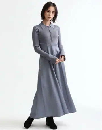 프레이 아이디 폴로 칼라 니트 콤비 원피스