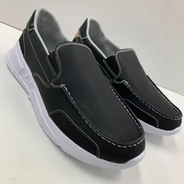 새상품 남성용 27.0cm 경량 발수 인조 가죽 슬립온 블랙 2852