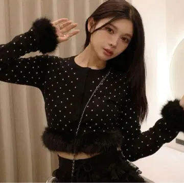 Darich 도트 자카드 니트탑