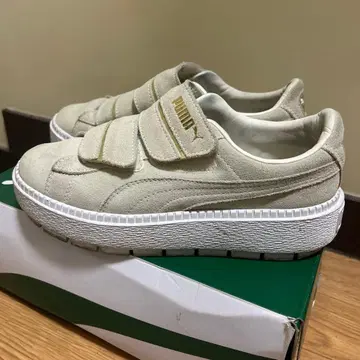 PUMA 베이지 스웨이드 스니커즈 벨크로