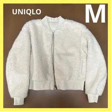 유니클로 화이트 보아 자켓 M