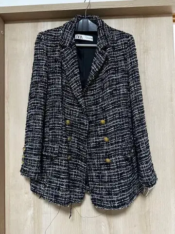 ZARA 테일러드 자켓 블랙 화이트