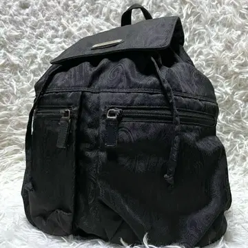 ETRO 페이즐리 무늬 나일론 백팩 복조리형 블랙