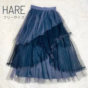 HARE 블랙 튤 레이어드 롱 스커트 프리 사이즈