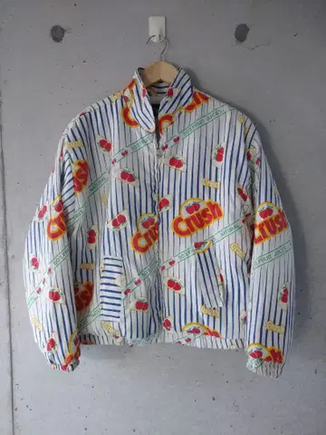 빈티지 올 패턴 블루종 충전솜 70s 80s