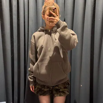 미사용 새상품 유나이티드 애슬레 풀 집업 후드티 무지 속기모 L 사이즈