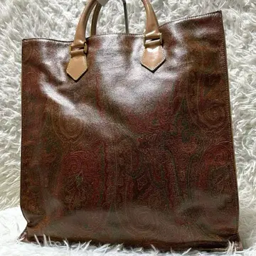 ETRO 빈티지 페이즐리 무늬 PVC 가죽 토트백 핸드백