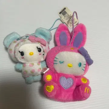 팬더 헬로키티 딸기 프린트 마스코트 봉제 인형