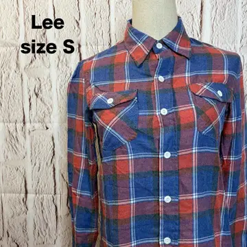 Lee 긴팔 셔츠 사이즈 S 체크 무늬 빨간색 네이비 새상품급