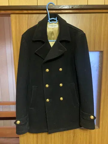 VANQUISH 블랙 더블 브레스트 피코트 M