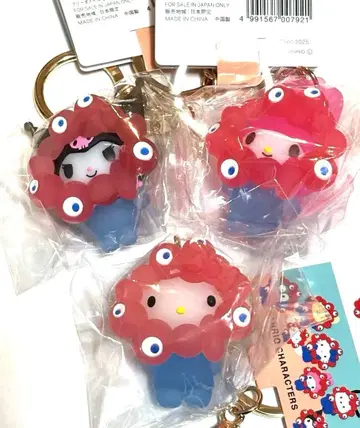 산리오 미야쿠미야쿠 클리어 컬러 마스코트 키링 3개 세트