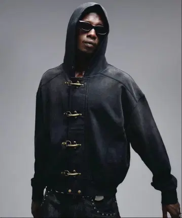 ANDER HUNK 파이어맨 디자인 지퍼 후드티