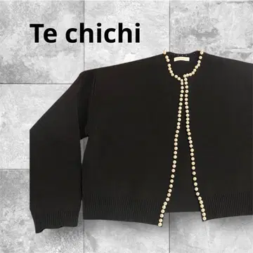 [새상품] Techichi 테치치 펄 테두리 가디건 겉옷 블랙