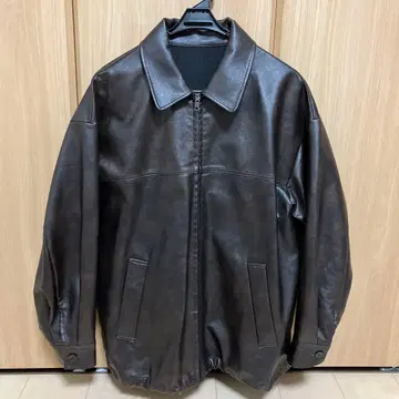 로리즈팜 브라운 오버 사이즈 가죽 자켓